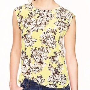 EUC J.Crew Yellow Floral Top Size 00